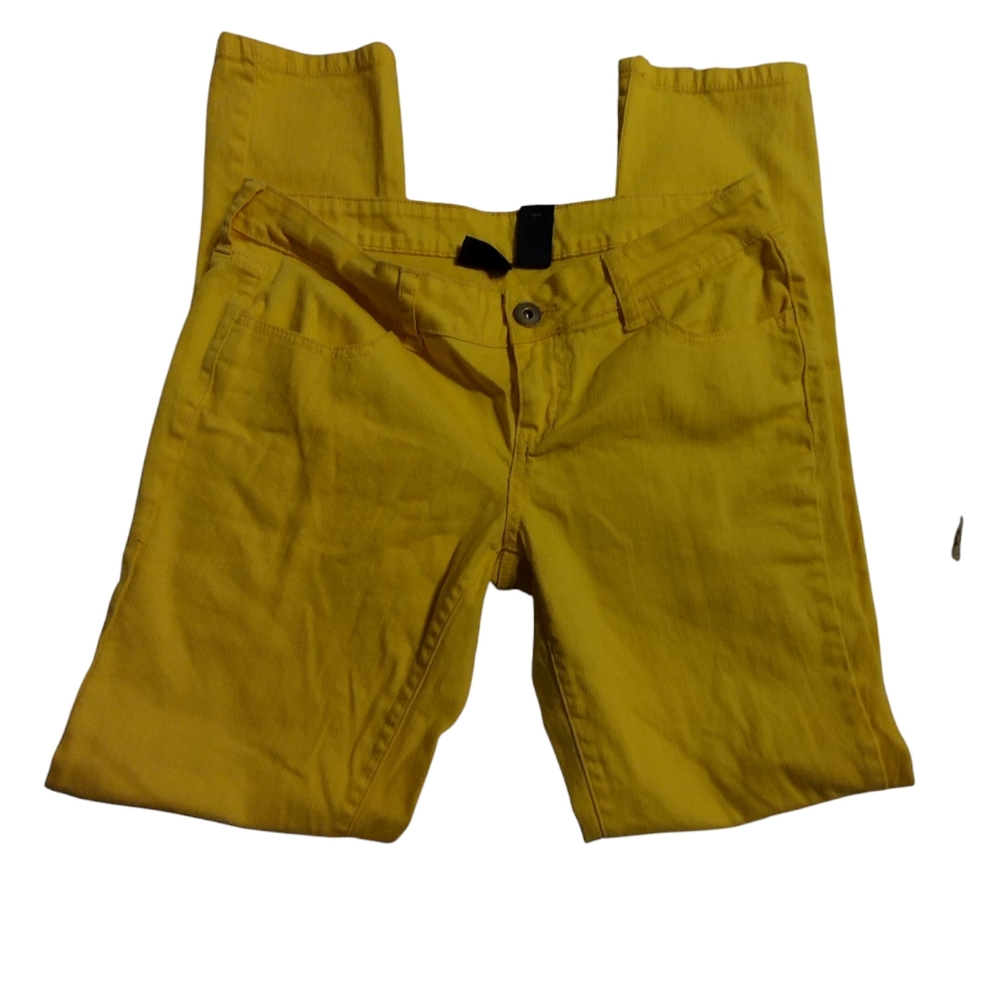 💚 GUC 2/$10 City Streets Bright Yellow Skinny Pants SZ9 Summer Travel Fun!